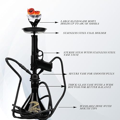 Miniatura 2 de Pistola pequeña Pipa de vidrio cachimba (oro)