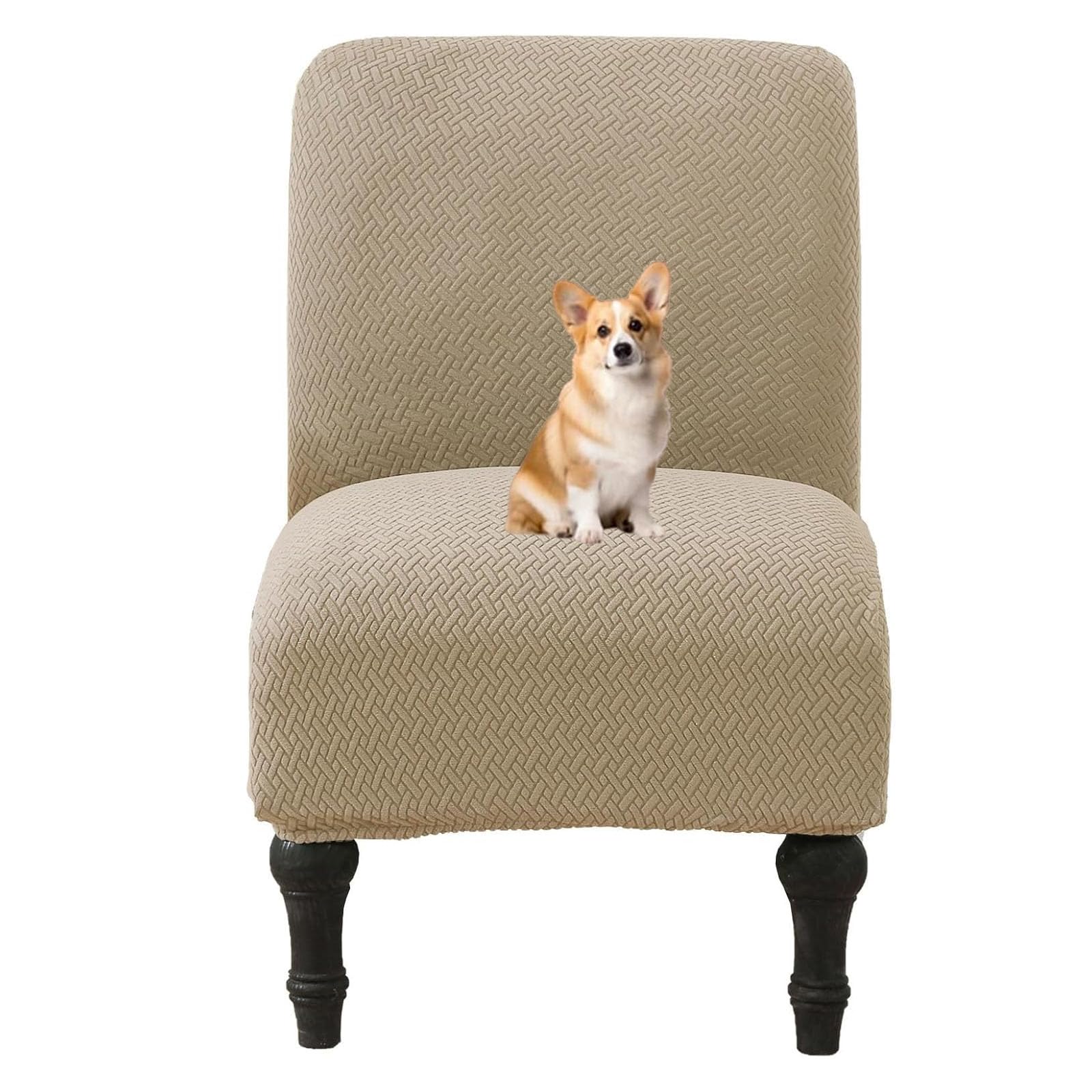 Housse de chaise amovible et lavable couleur café clair