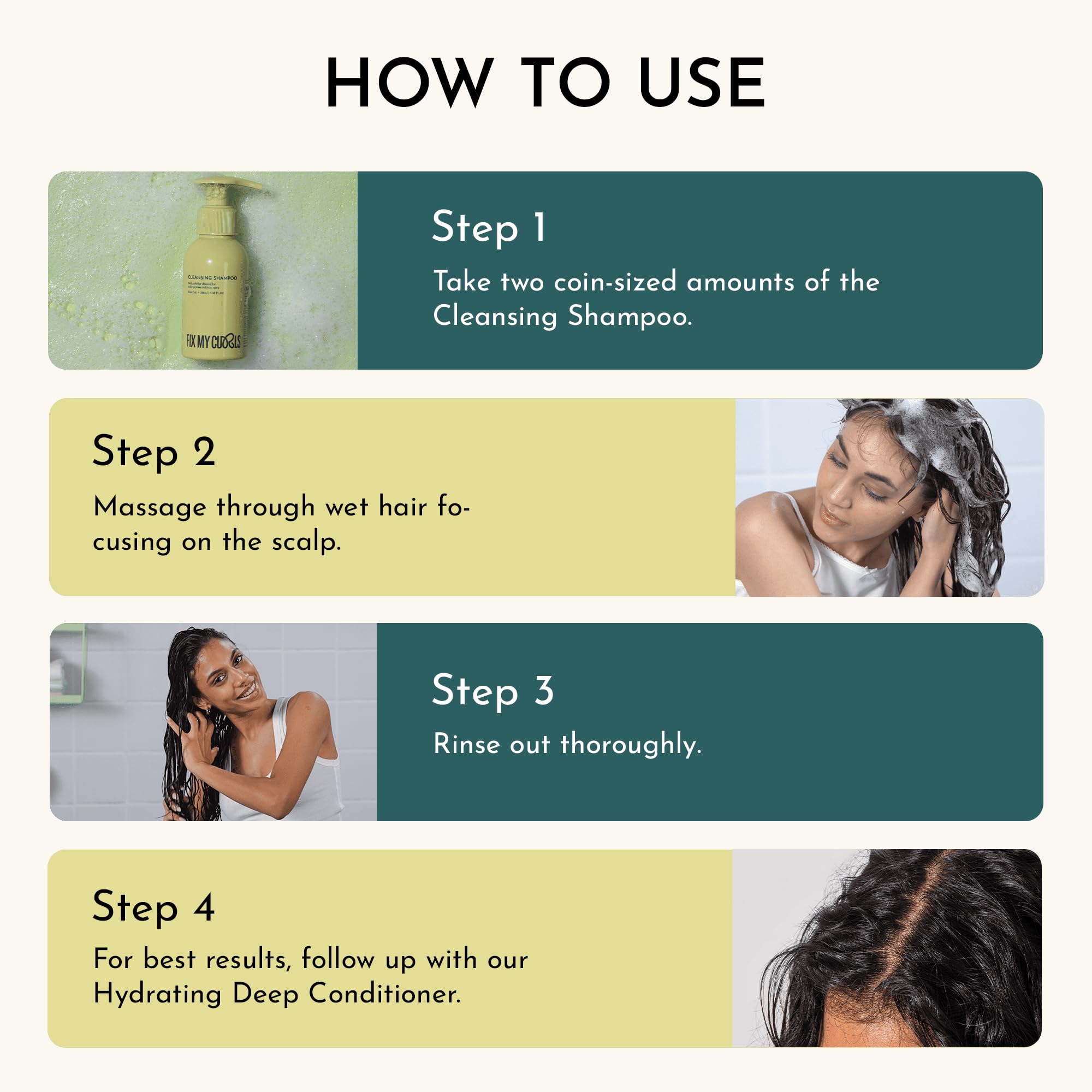 Fix My Curls Cleansing Shampoo | For Curly, Wavy, Frizzy Hair | Clarifying Shampoo with Anti-Dandruff, & Itchy Scalp Solution with Apple Cider Vinegar & Tea Tree Oil | Sulphate Free Hair Detox | 50ml 4