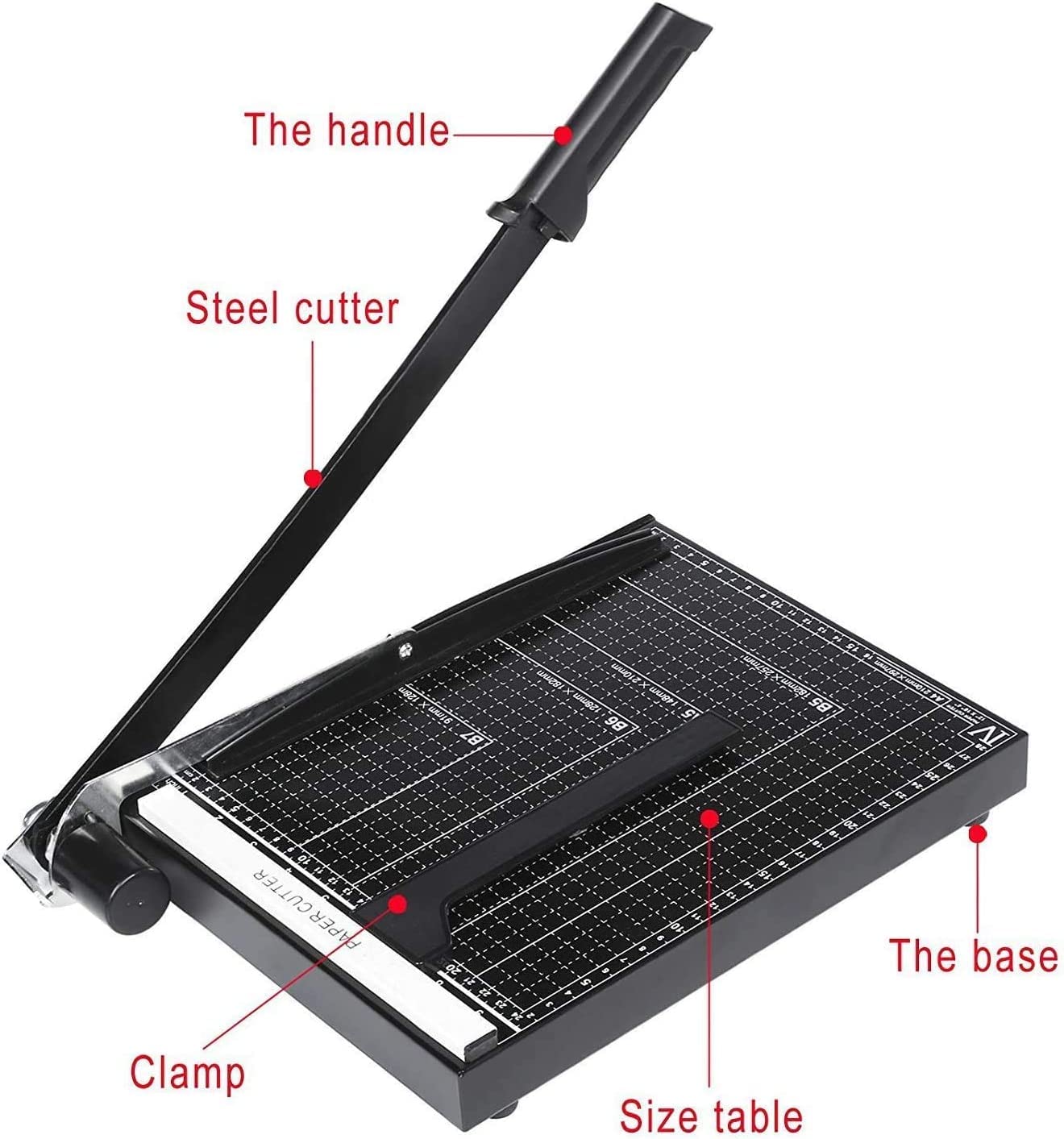 Coocheer - Tijeras para oficina (tamaño A4, 12 hojas, 30,5 cm), color negro 32 * 25 CM