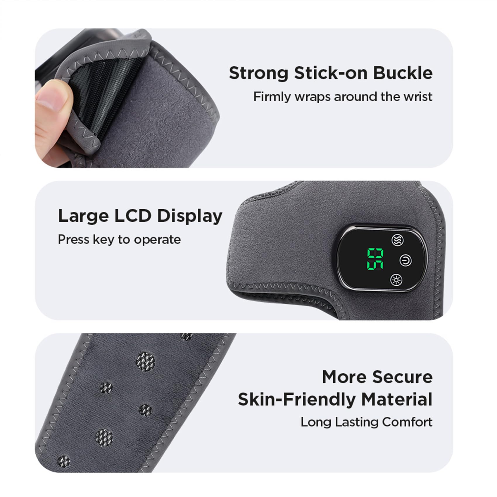 Venaflex Masajeador Pies, Plantillas Venaflex, Masajeador De Pies Con Tobilleras Térmicas USB (5 Niveles De Calor Y 3 Modos) — Unisex (2pcs Black)