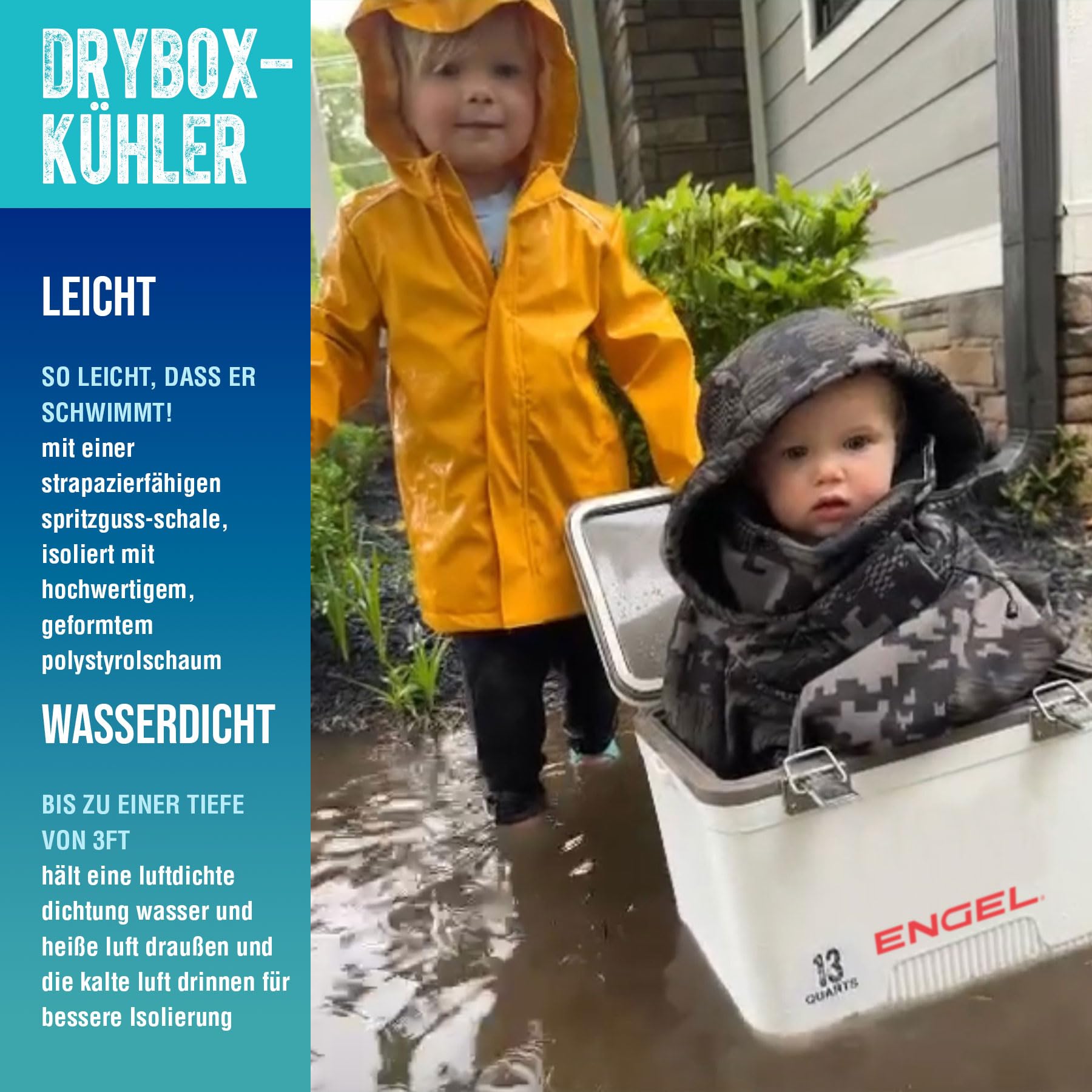 ENGEL Kühlbox 30qt (28,4 Liter) Auslaufsicher, Luftdicht, Tragbare, Kleine Kühlbox für Camping, Picknick, Wandern, Festival - Eisbox Ohne Strom für Männer & Frauen, 48,3 x 31,7 x 36,8 cm