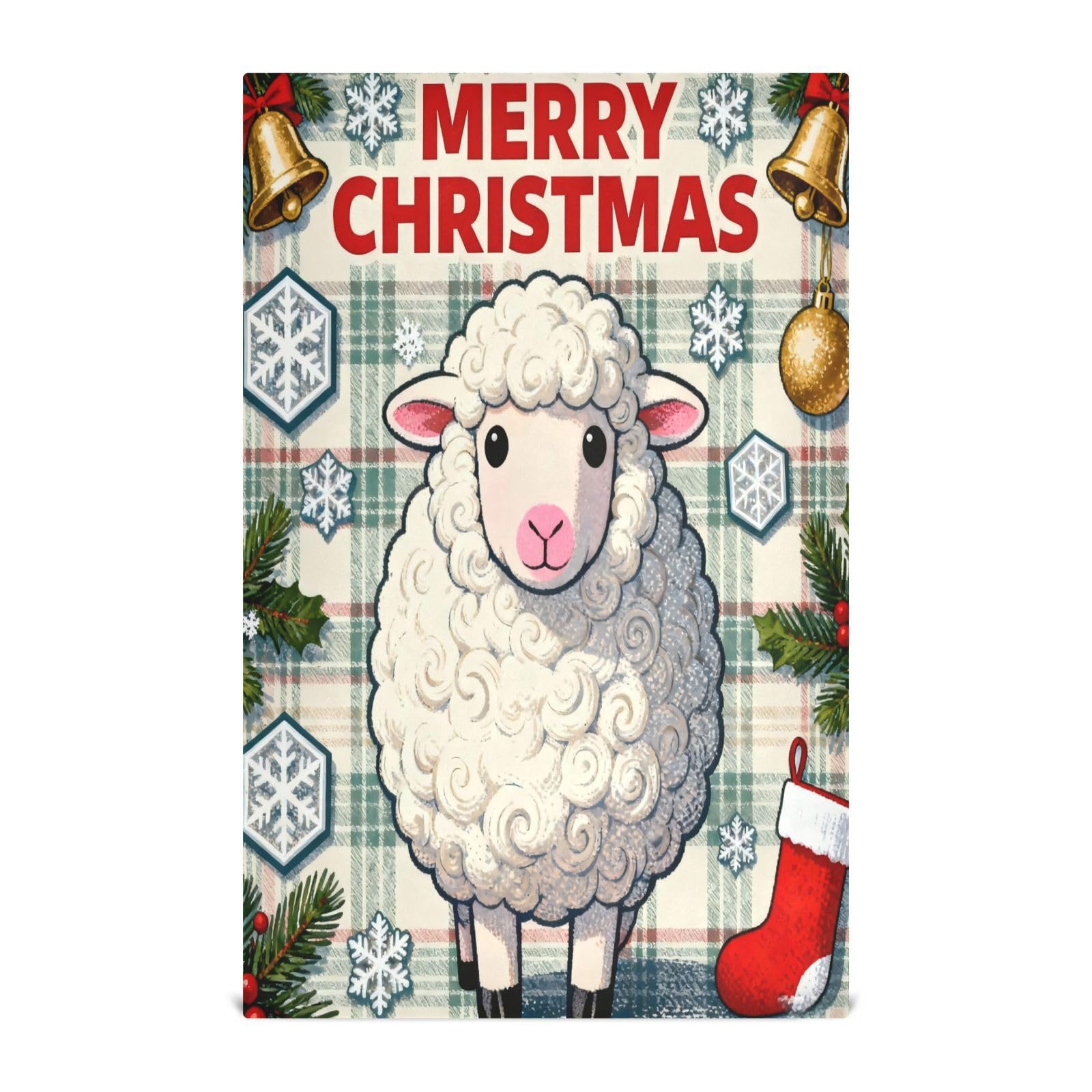 Paños de cocina de microfibra de 28 x 18 pulgadas con estampado navideño de cuadros