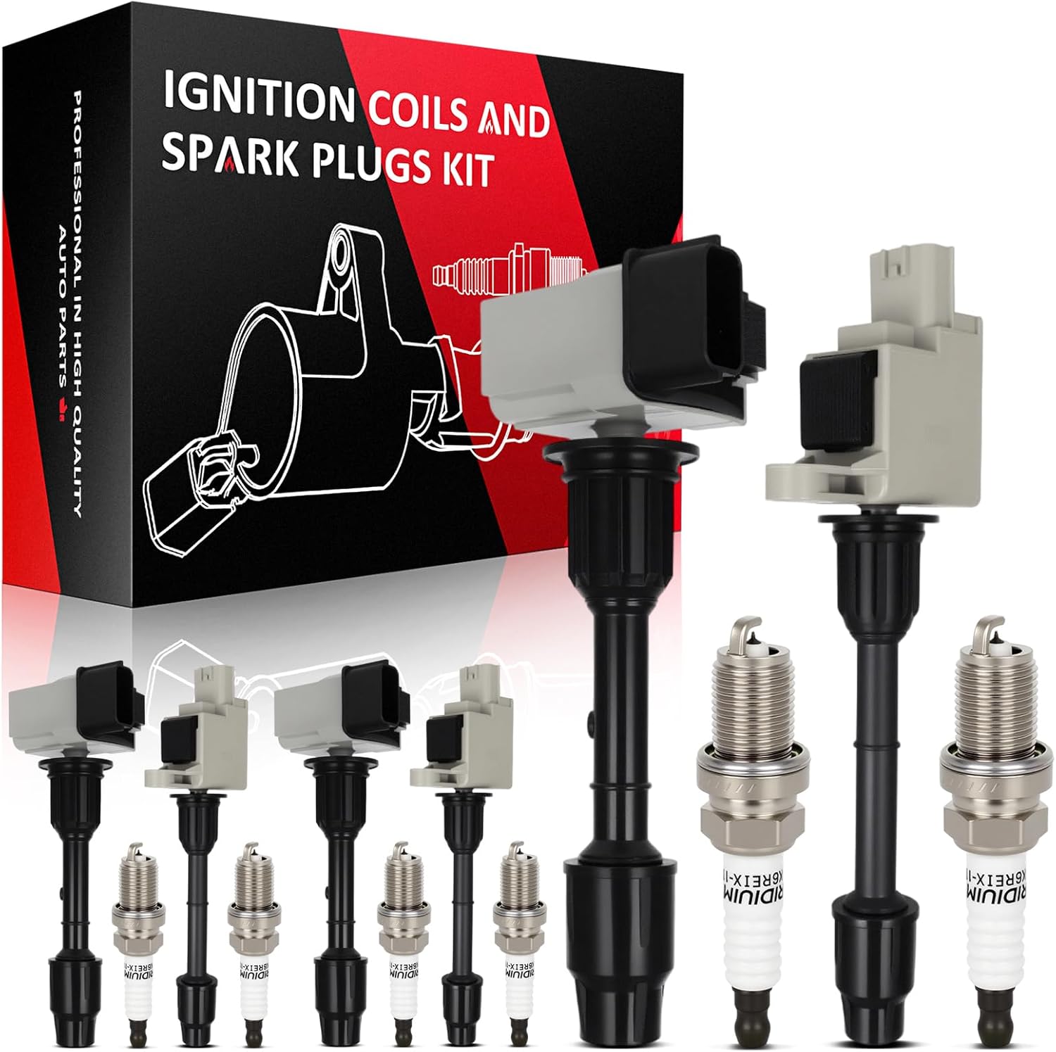SCITOO 3 ignition coils + 3 iridium Spark Plugs,for Nissan Pathfinder 3.5L 2001,for Infiniti QX4 3.5L 2001 UF528, 5C1477,E1028