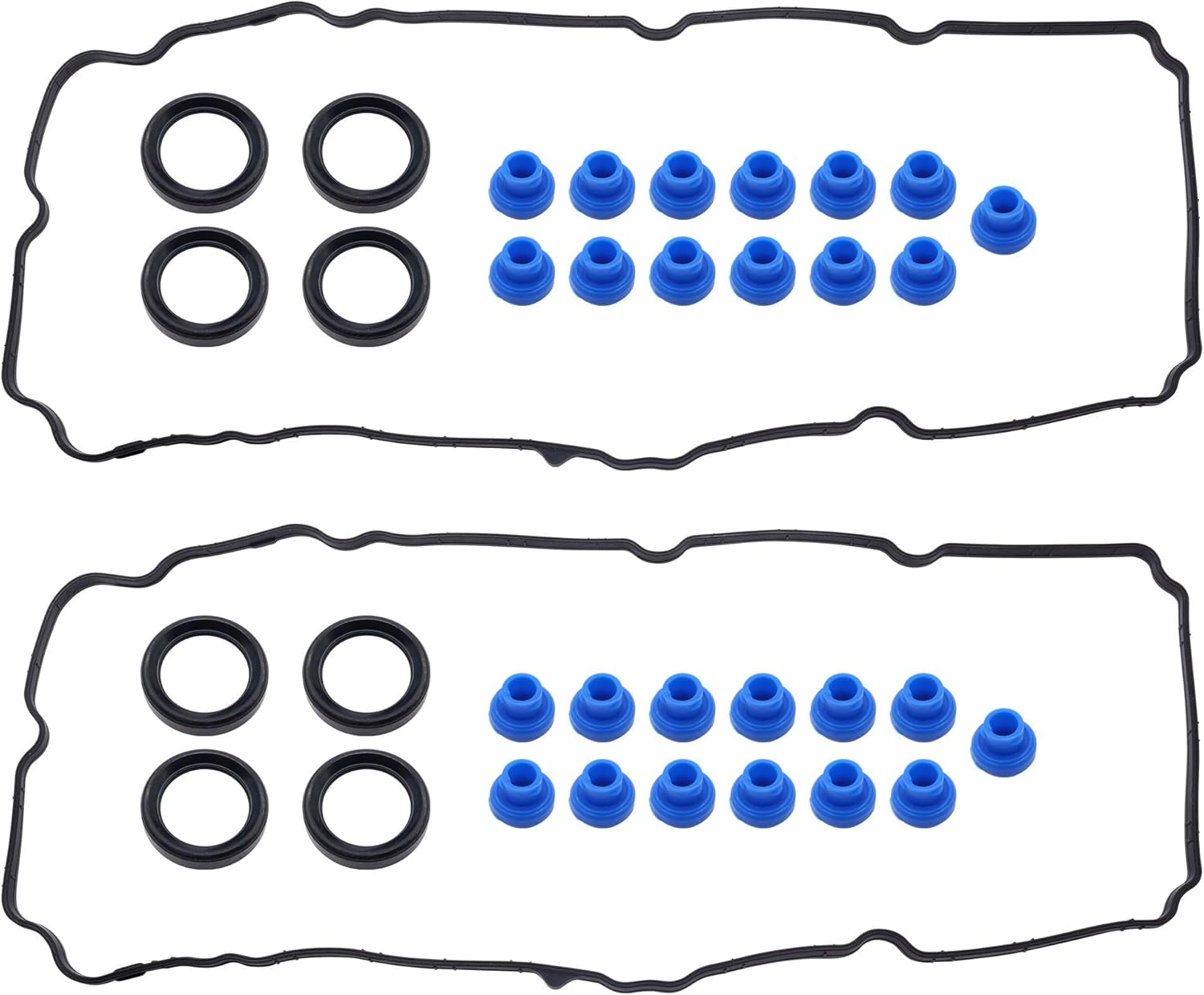 HiSport Engine Valve Cover Gasket Set - Compatible with Ford Edge Flex Fusion Taurus X Lincoln MKZ MKX MKS MKT Mazda CX-9 CX-9 6 Mercury Sable 2007-2015 - Replace VS50767R