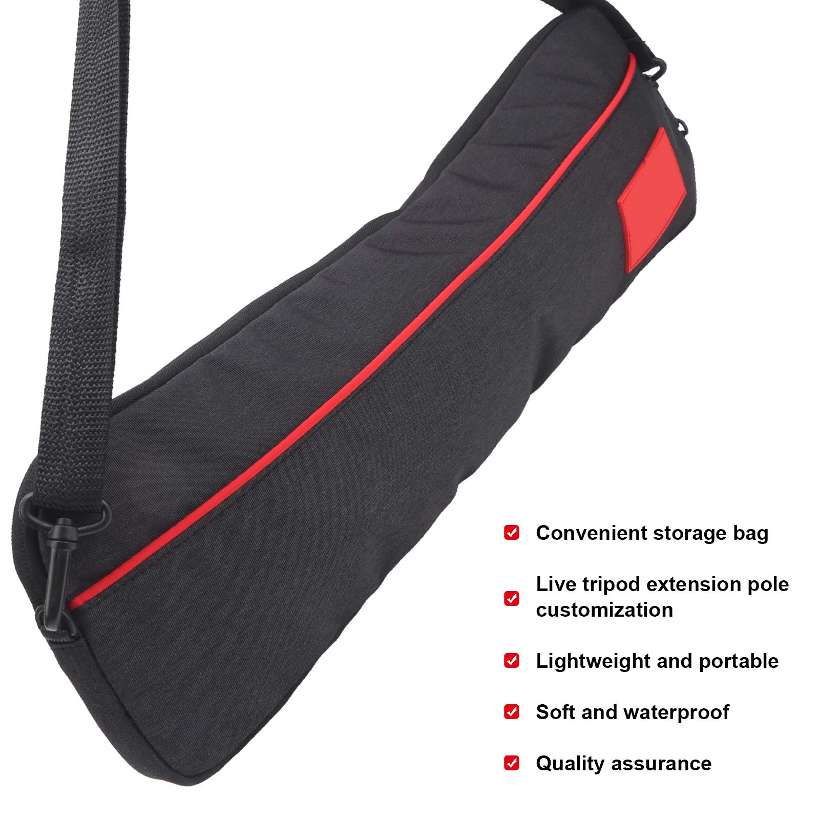 Borsa per treppiede, 50 cm Nylon Nero Resistente Borsa per treppiede Stabilizzatore Asta di prolunga Zaino a Tracolla Borsa Portatile con Tracolla