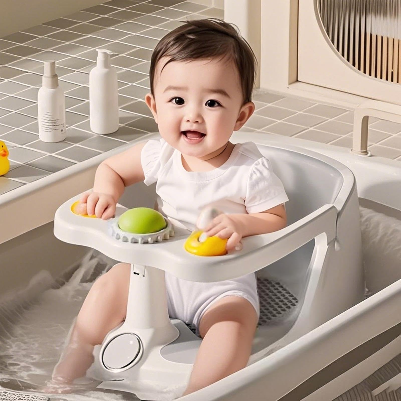 Bath Seat, Krzesełko Dla Niemowląt Z Przyssawkami, Antypoślizgowe Akcesoria Dla Chłopców I Dziewczynek