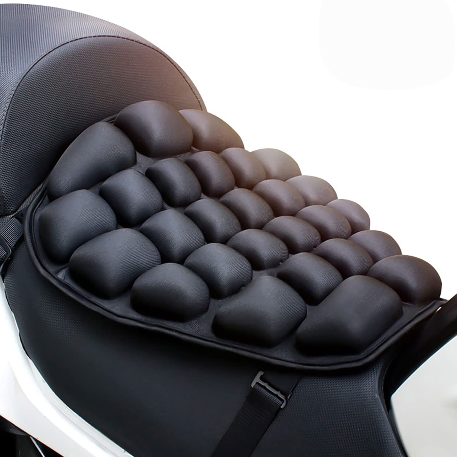 3D Air Shock Absorbing Motorcycle Seat Cushion /Pad Cover, Water Fillable Cooling Down Seat Pad Shock Absorption Butt Protective Comfortable for Long