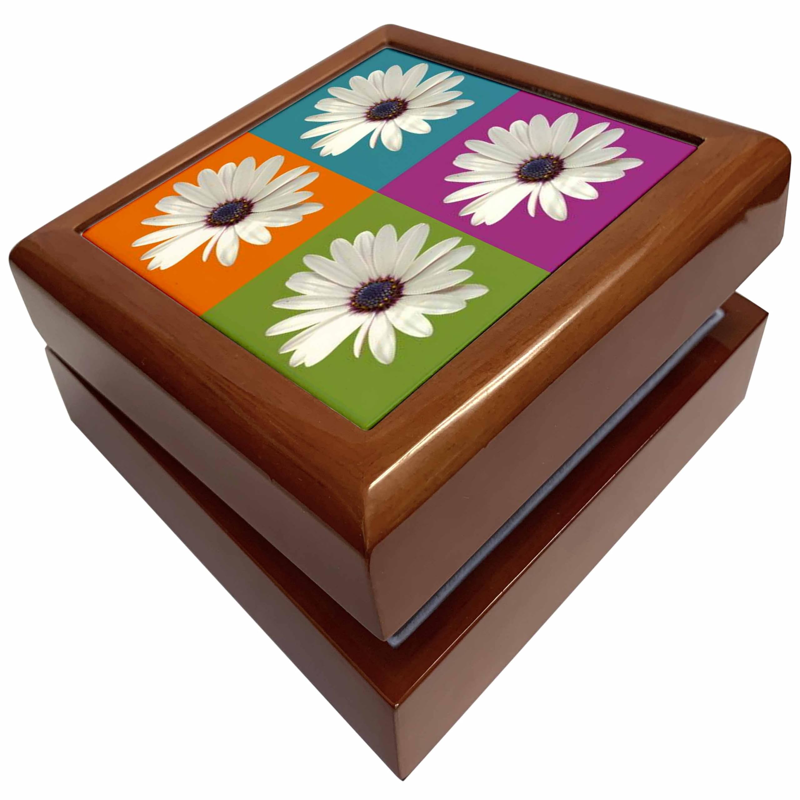 3dRoseAfrican Daisy Pop Art Collage, Jewelry Box jb-21330-1