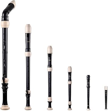 SMARTWOODI Recorder Set RS-605B Black & Ivory (Bass, Tenor, Alto, Soprano, Sopranino, & Garklein)