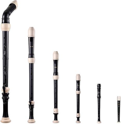 SMARTWOODI Recorder Set RS-605B Black & Ivory (Bass, Tenor, Alto, Soprano, Sopranino, & Garklein)