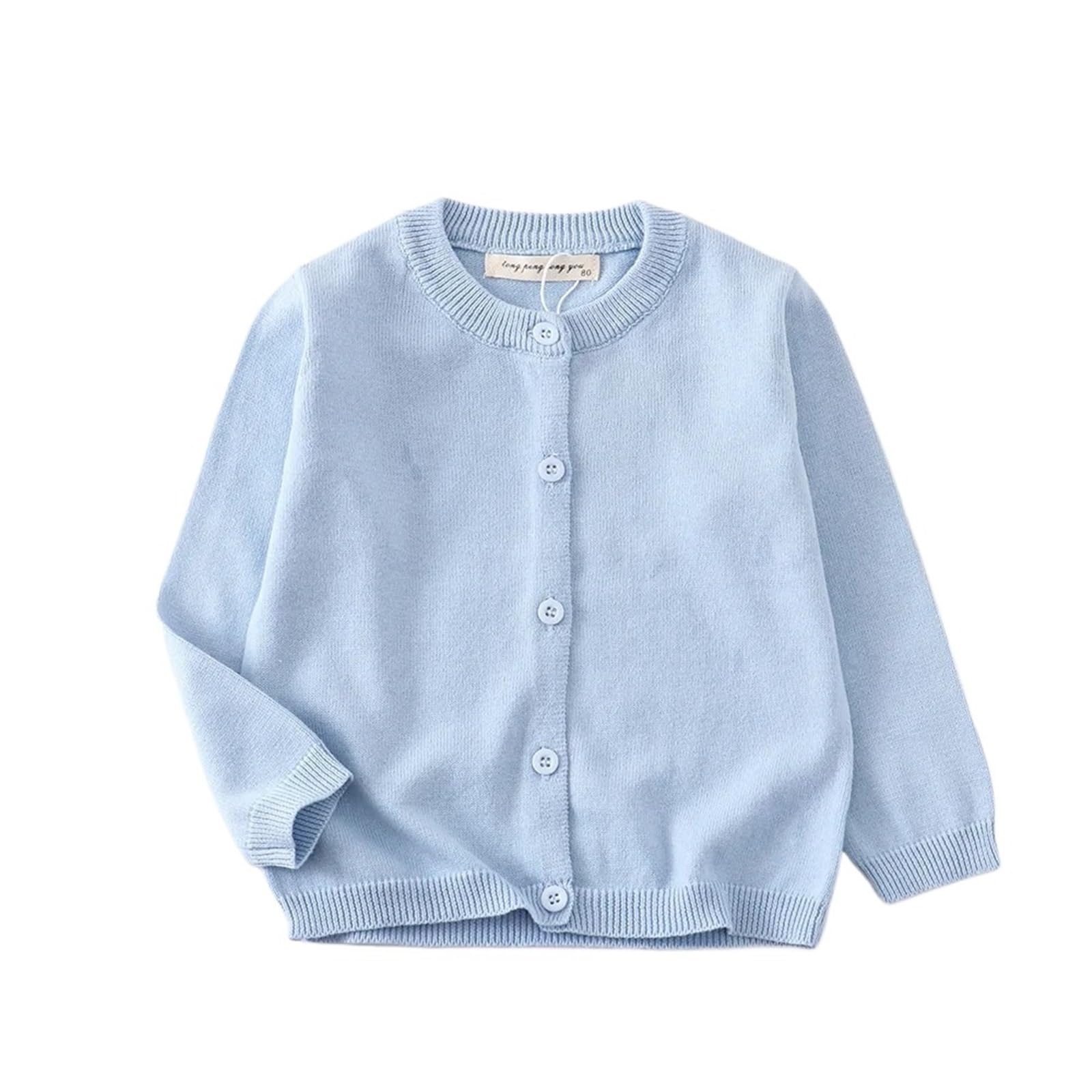 Chaqueta de Punto for niños y niñas, cárdigan, Cierre de botón, Cuello Redondo, Prendas de Punto Informales for Primavera y otoño(SWT-B11,140 7Y)