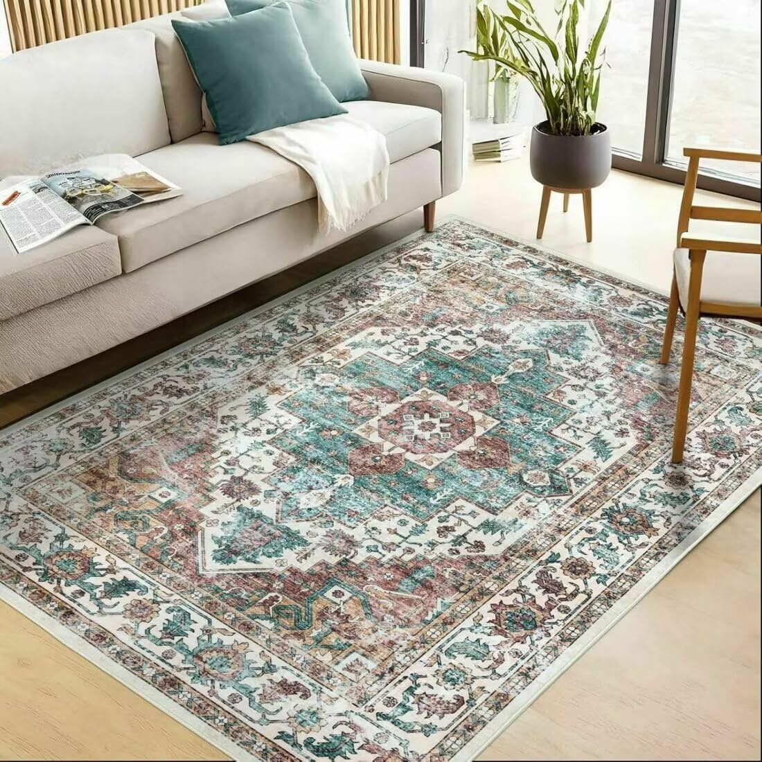 Tapis entrée intérieur moderne de salon lavable maison 70x140cm