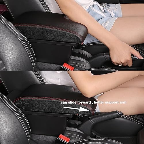 Miniatura 9 de Para Nissan Juke Consolas Apoyabrazos Caja de Almacenamiento de Doble Capa con 3 Puertos USB