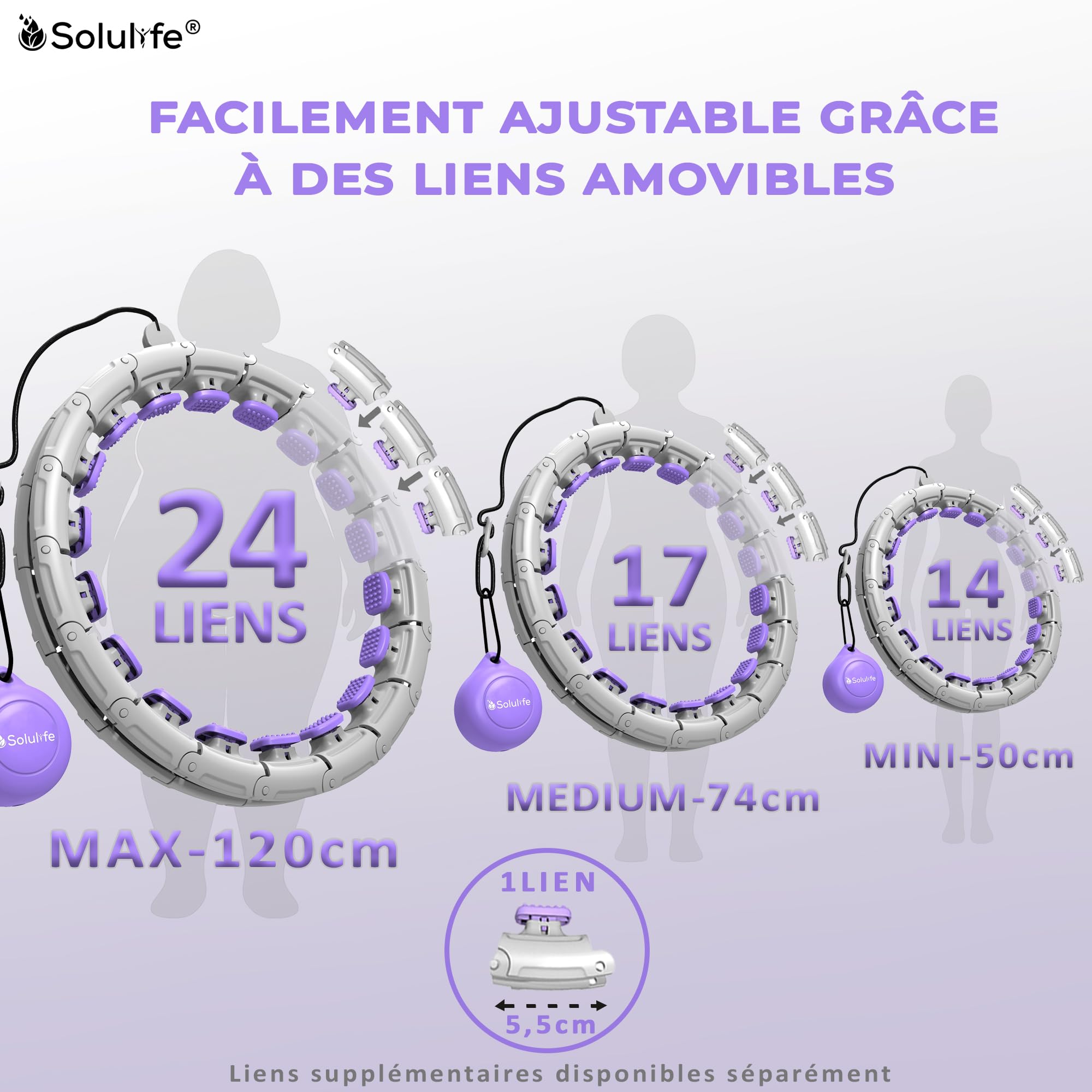 Nouveau Cerceau Hula Hoop Fitness pour Sport Maison - Cerceau Fitness Facile à Utiliser avec Taille réglable pour Adulte, Enfant et Débutant - Houla Hop Confortable et Silencieux