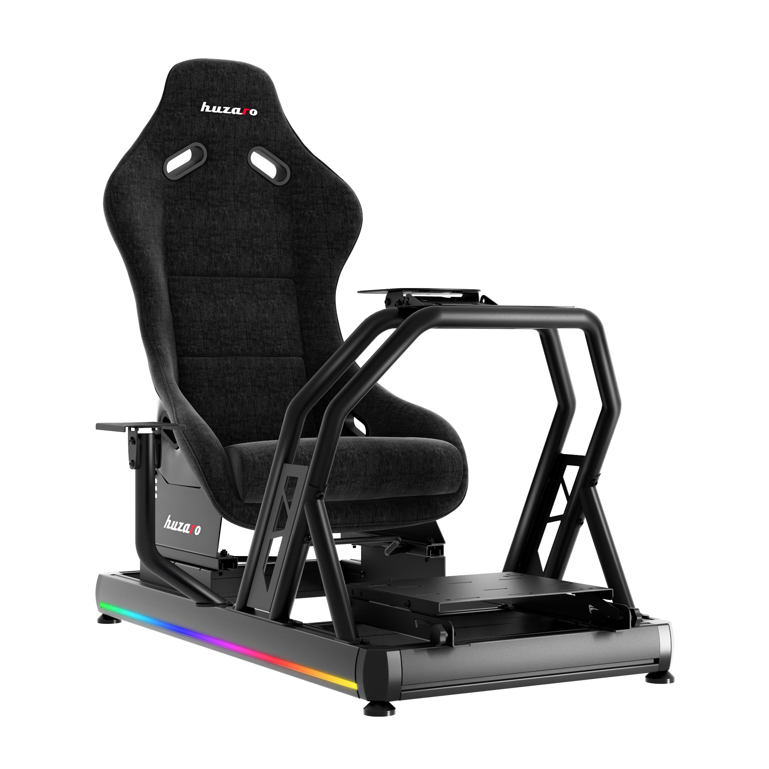 huzaro Speed 9.0 | Racing Simulator Cockpit con funzione di illuminazione a LED | Simulatore di corse F-GT Formula | Regolabile liberamente | Comodo sedile da corsa | Compatibile con tutti i volanti e