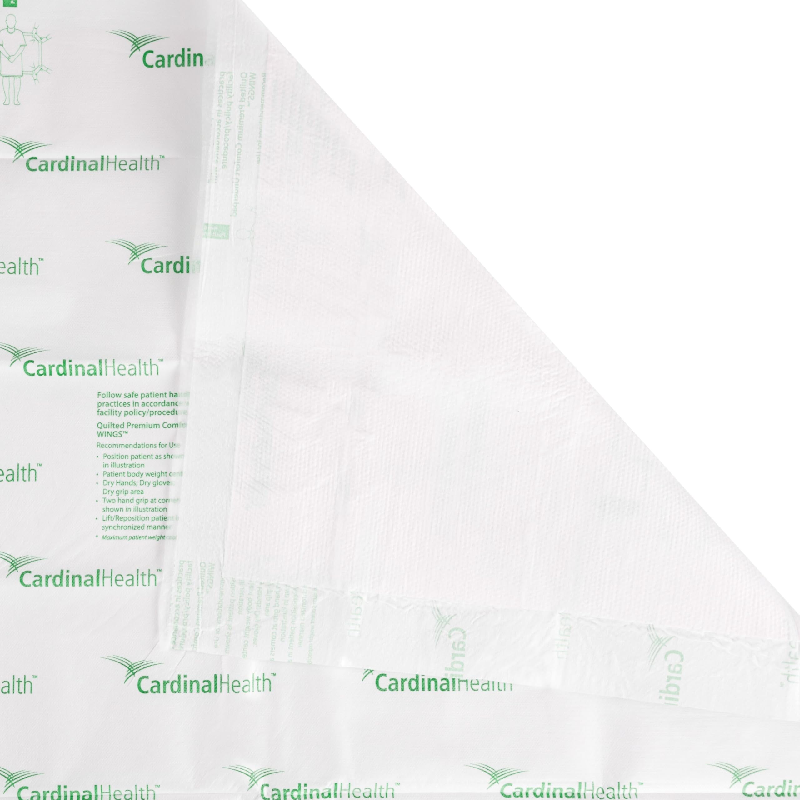 cardinal health quilted premium strength underpads, wings, maximum absorbency, 30 x 36in, case of 40
