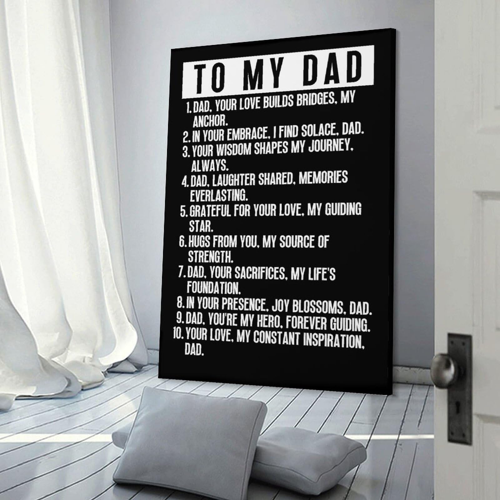 Junmoney To My Dad(4) Wall Picture Print 24x36inch(60x90cm), for Bedroom Decor, Cosy Corners Or Studios, Home Artwork with A Soft Interior Feel
