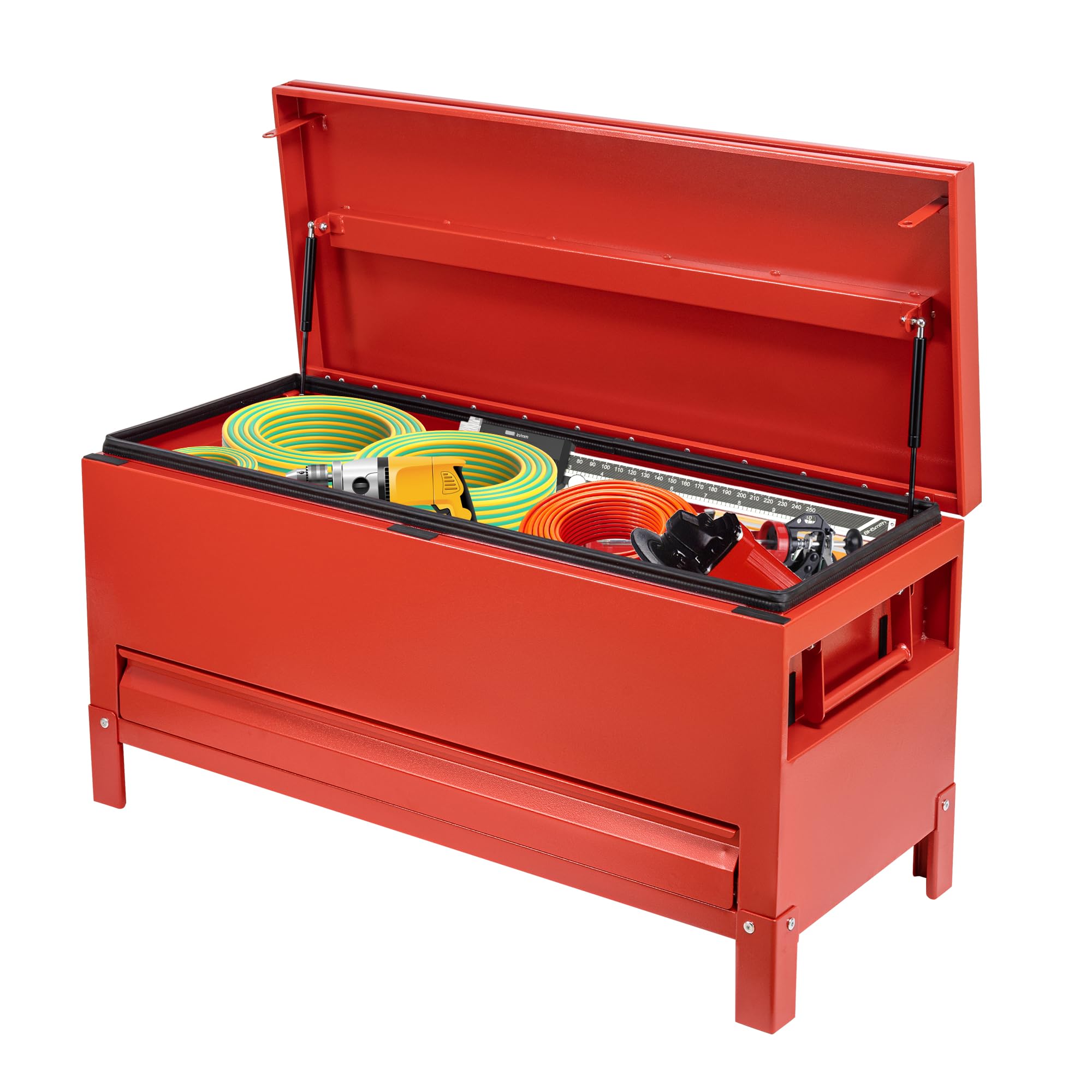 Stahl Werkzeugkasten Für Schwerlast Lkw Ladeflächen, Tür Mit Doppelseitigen Hydraulikstangen Für Anhänger-Lkw-Pickups Abschließbar Truckbox Werkzeugbox Aufbewahrungsbox (120 x 50 x 60 cm)