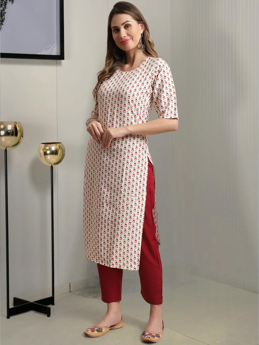 Tee Projekt Crepe Printed Kurta & Pant Set For Women Ethnic Wear Casual Wear Kurta Set