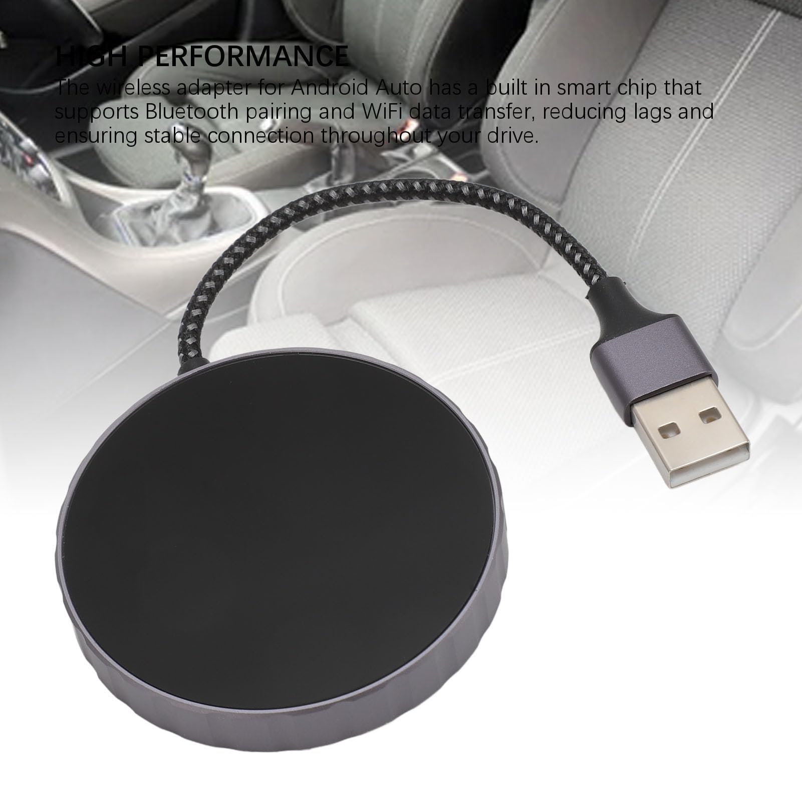 EMUKOEP Bluetooth-Adapter, Leistungsstarker Kabelloser Dongle, Wandelt Kabelgebundenes Auto in Kabellos um