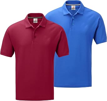 Men s Solid Polo Shirts Pack of 2, Multicolor Lightweight Cotton Short Sleeve Activewear Plain Polo Shirt for Men Adult, Twin Pack Workout Regular Fit Casual Polos, Sizes S - 5XL