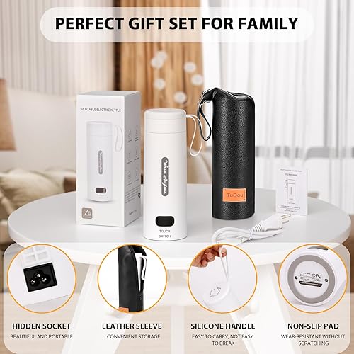 Miniatura 2 de Hervidor eléctrico de viaje, pequeña caldera de agua eléctrica para viajes y trabajo, 4 controles de temperatura, 304 controles de temperatura de