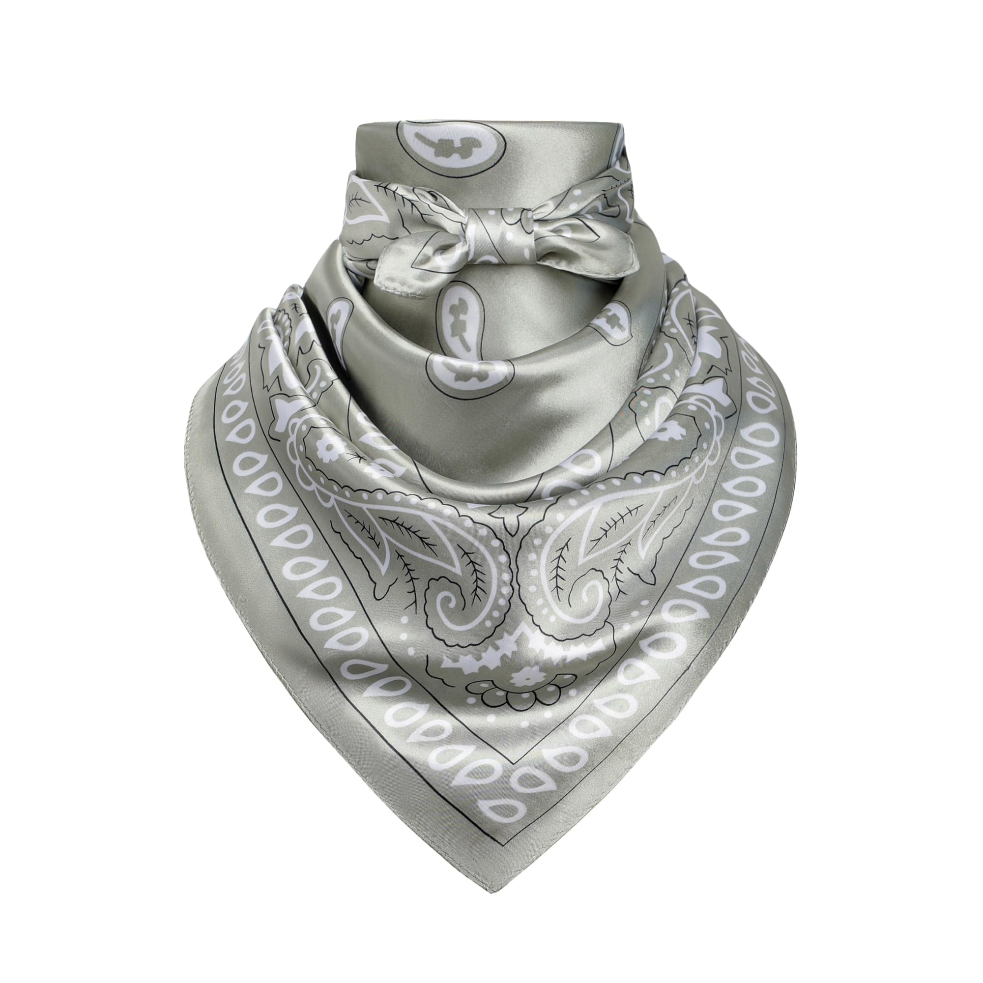 35" Men's Silk Cowboy Scarf - Oversized Western Bandana Neckwear, Large Square Scarf with Gift Packaging