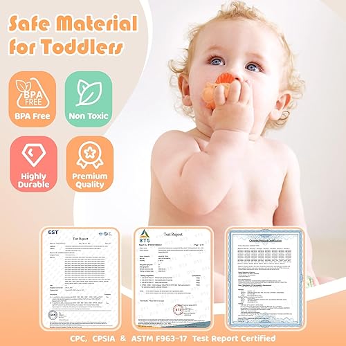 Miniatura 6 de Juguetes de baño para bebés sin agujeros para niños pequeños 14 piezas de juguetes de bañera para niños sin moho - Juguetes de bañera de silicona