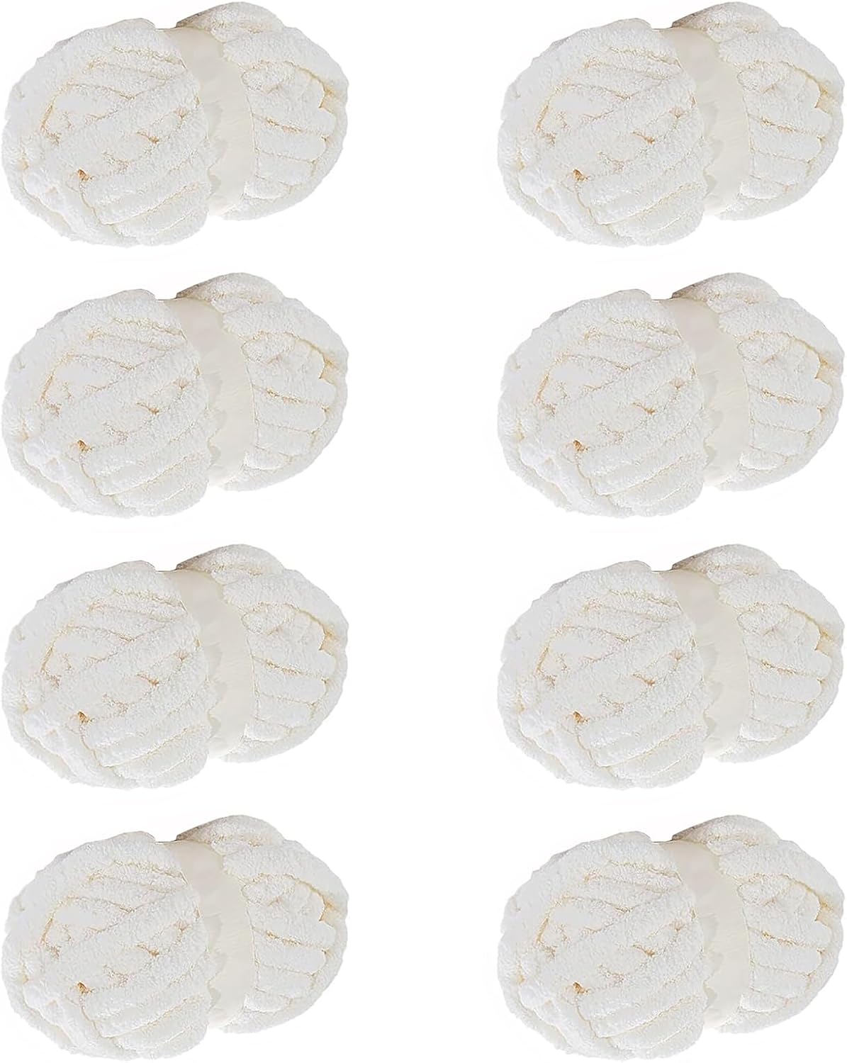 White Chunky Yarn, 8 PCS Chunky Chenille Yarn for Hand Knitting, Bulky Thick Chunky Plush Yarn for DIY, Extra Bulky Chunky Yarn for Hand Knitting Blankets (30 Yards, 8.8 Ounces Each)