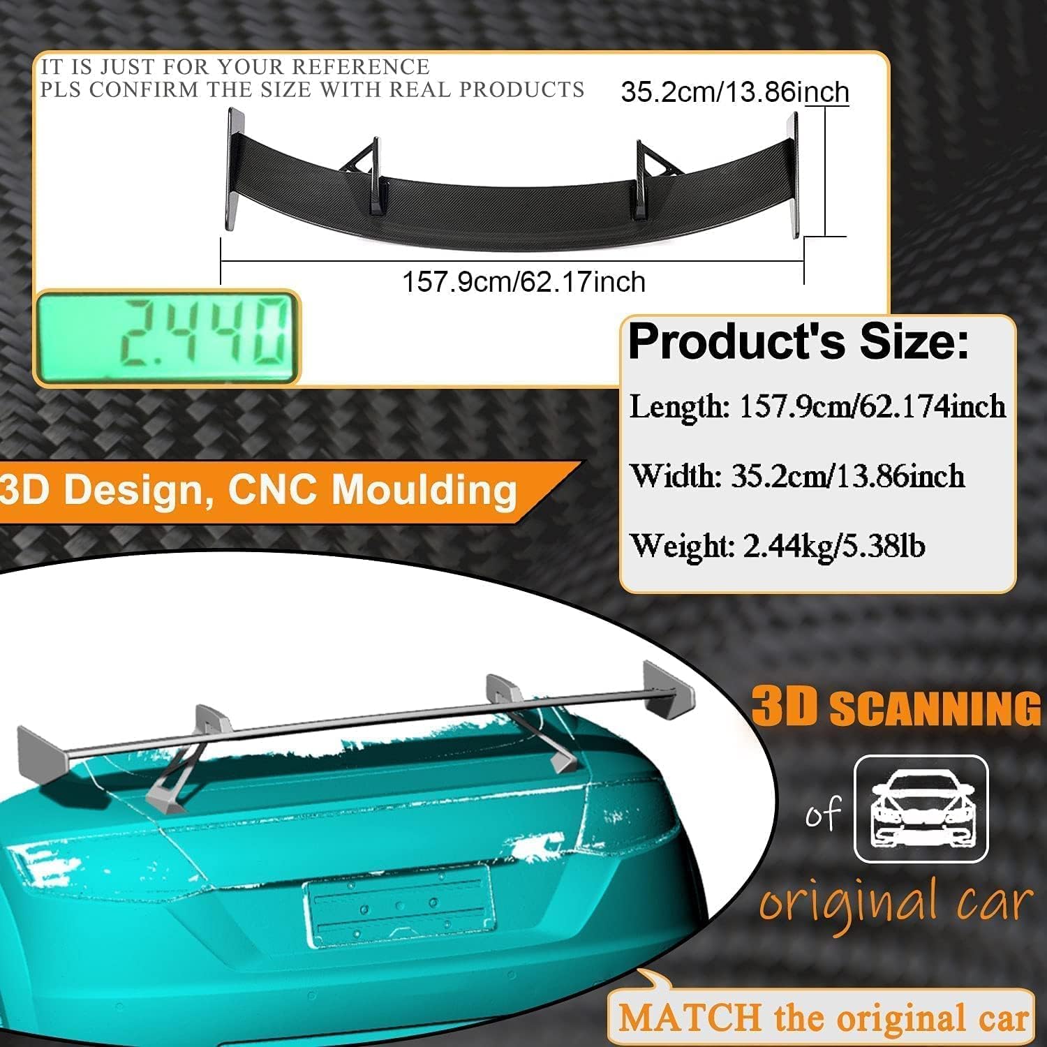 Heckflügel Spoiler für Audi TT TTS TTRS Quattro 2-Türer 2015 2016 2017 2018 22019 2020,Auto Heckflügel Spoiler Außen Teile,Auto Spoiler,Tuning Zubehör