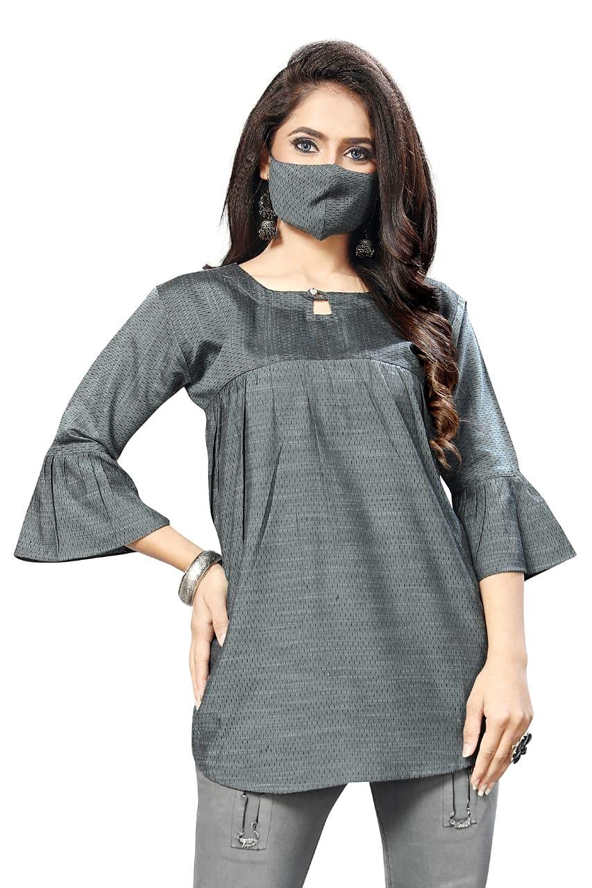 shree laxmi fashion Cotton Fancy Top for Women (Grey)-picture-11
