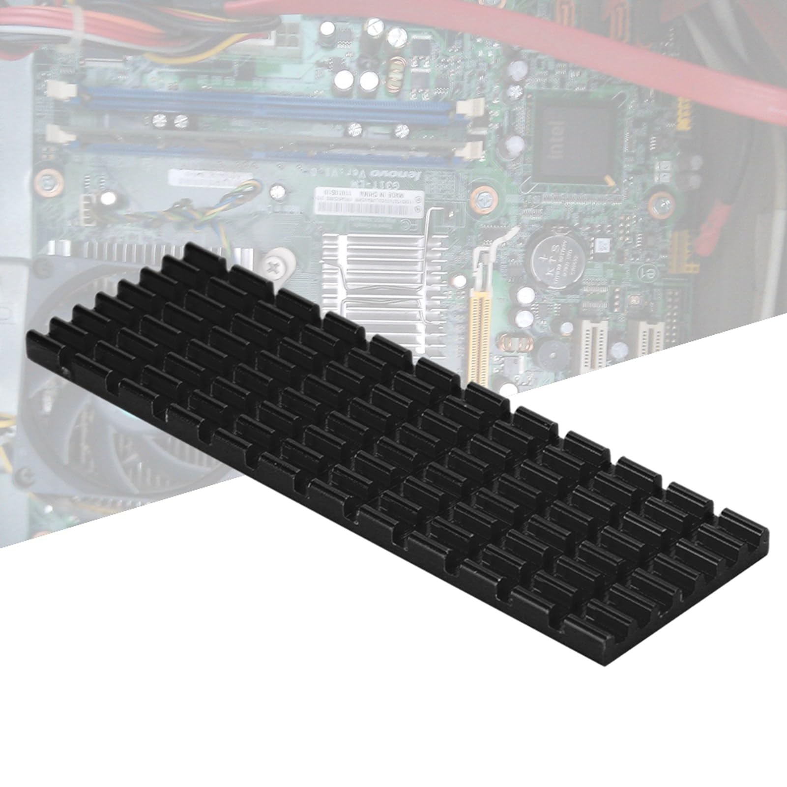 ASHATA PCIE M.2 SSD 2280 radiator, żebro chłodzące PCIE M.2 Chłodnica SSD do laptopa stacjonarnego, z głównym układem sterującym, nano przewodzące ciepło silikonowe żebro chłodzące (czarne)