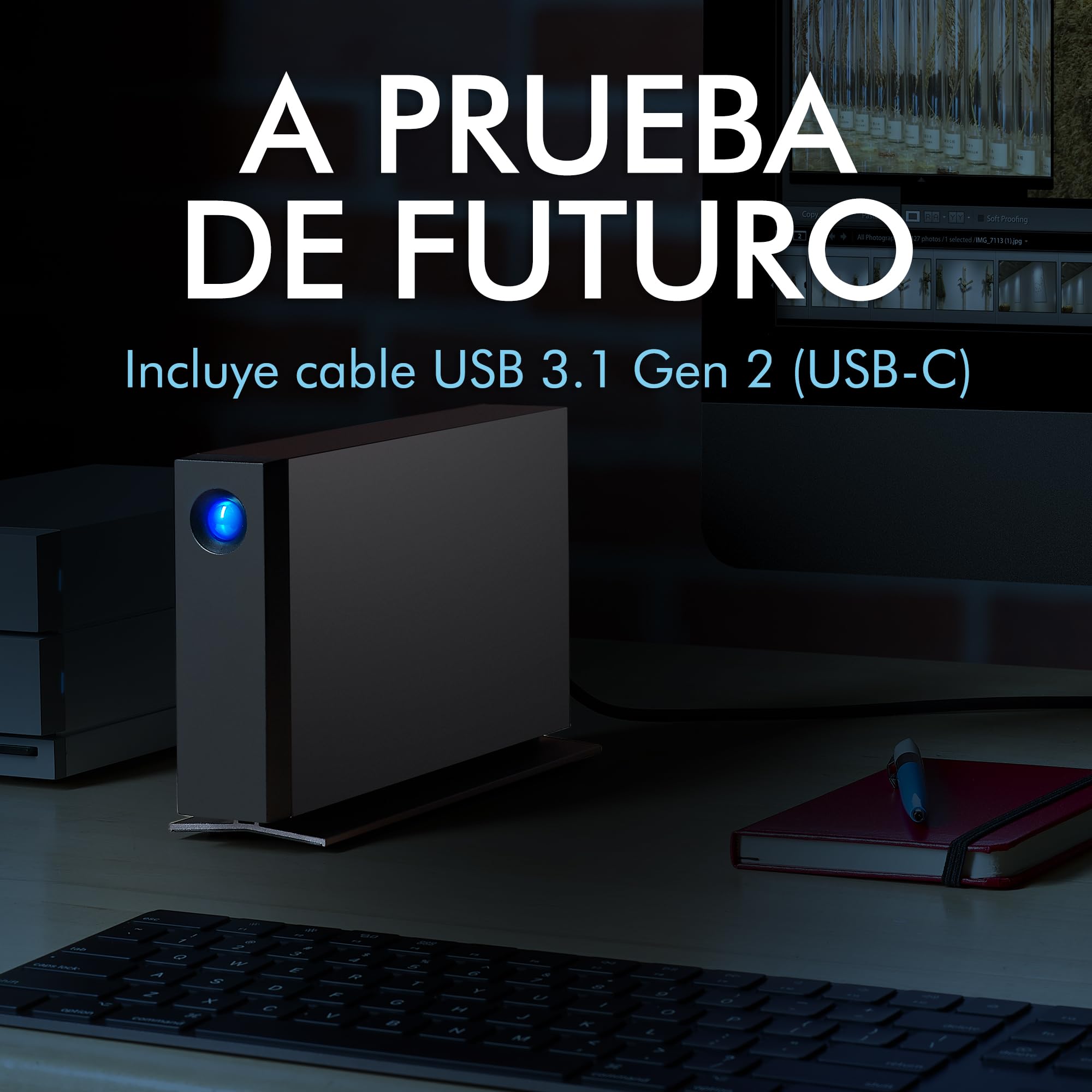 LaCie d2 Professional 10TB — USB‑C Disco duro externo de sobremesa, para Mac y Windows — incluye Rescue Data Recovery