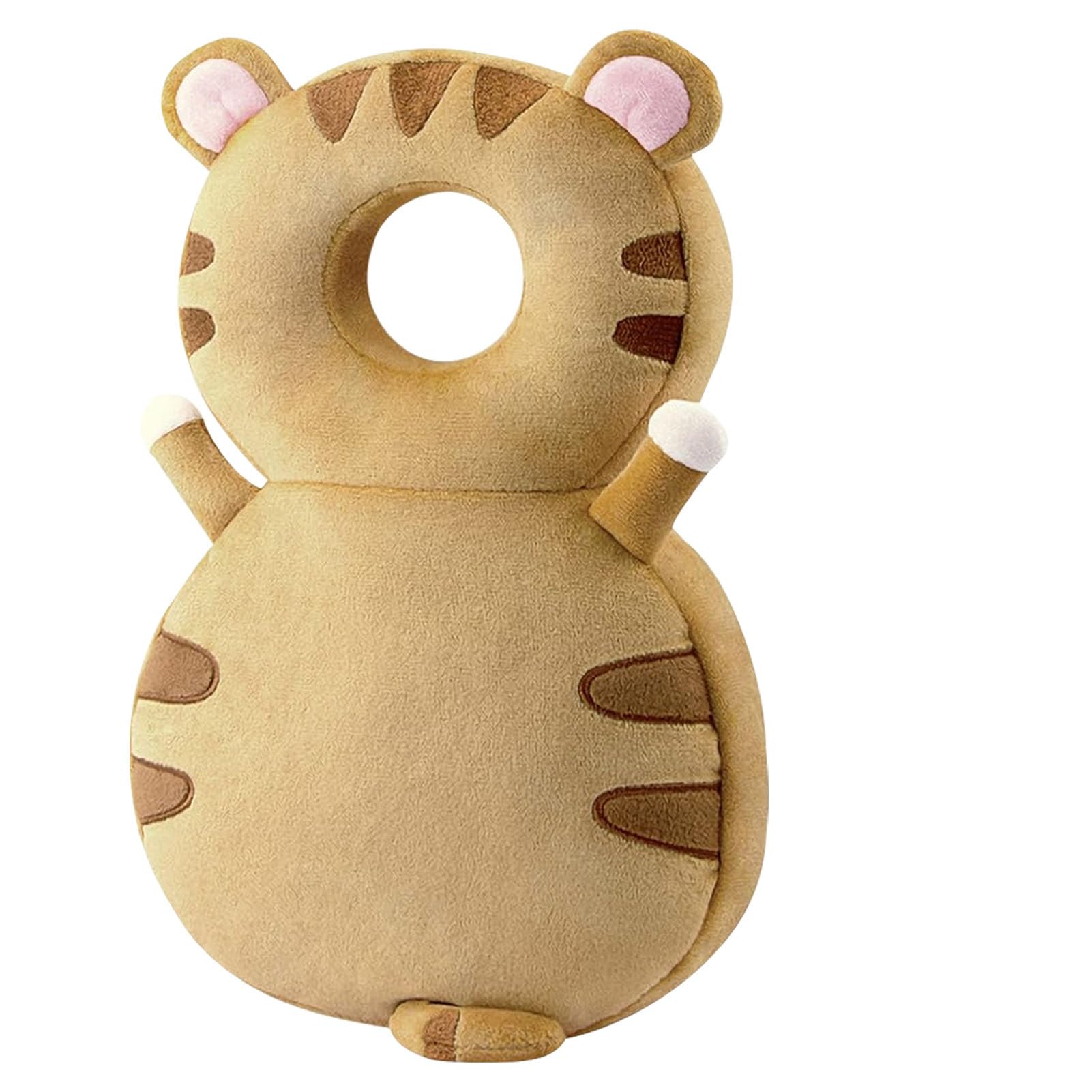 Baby Head Protector Backpack, Adjustable Head Back Protection Safety Pads Toddler Head Protection Pad Pillow PP Cotton With Fixed Rope for 4-24 Months Baby Learning Walking Crawling (Tigerl)