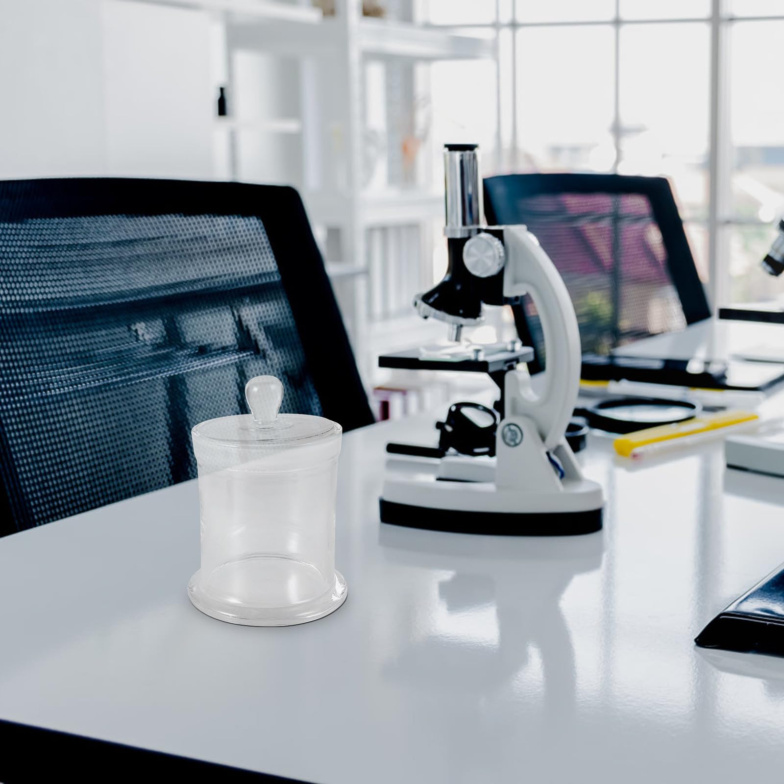Ciieeo Glasfärbegefäß Vertikales Rundes Glasgefäß mit Deckel für Mikroskop Objektträger Färbegefäß für Labor Life Sciences und Wissenschaftliche Anwendungen