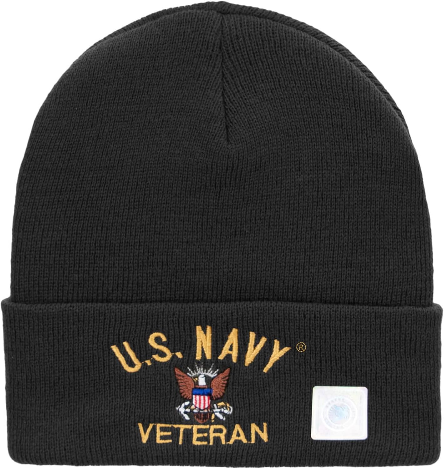 US Navy Veteran Military Embroidered Long Beanie Made in USA - Image 5