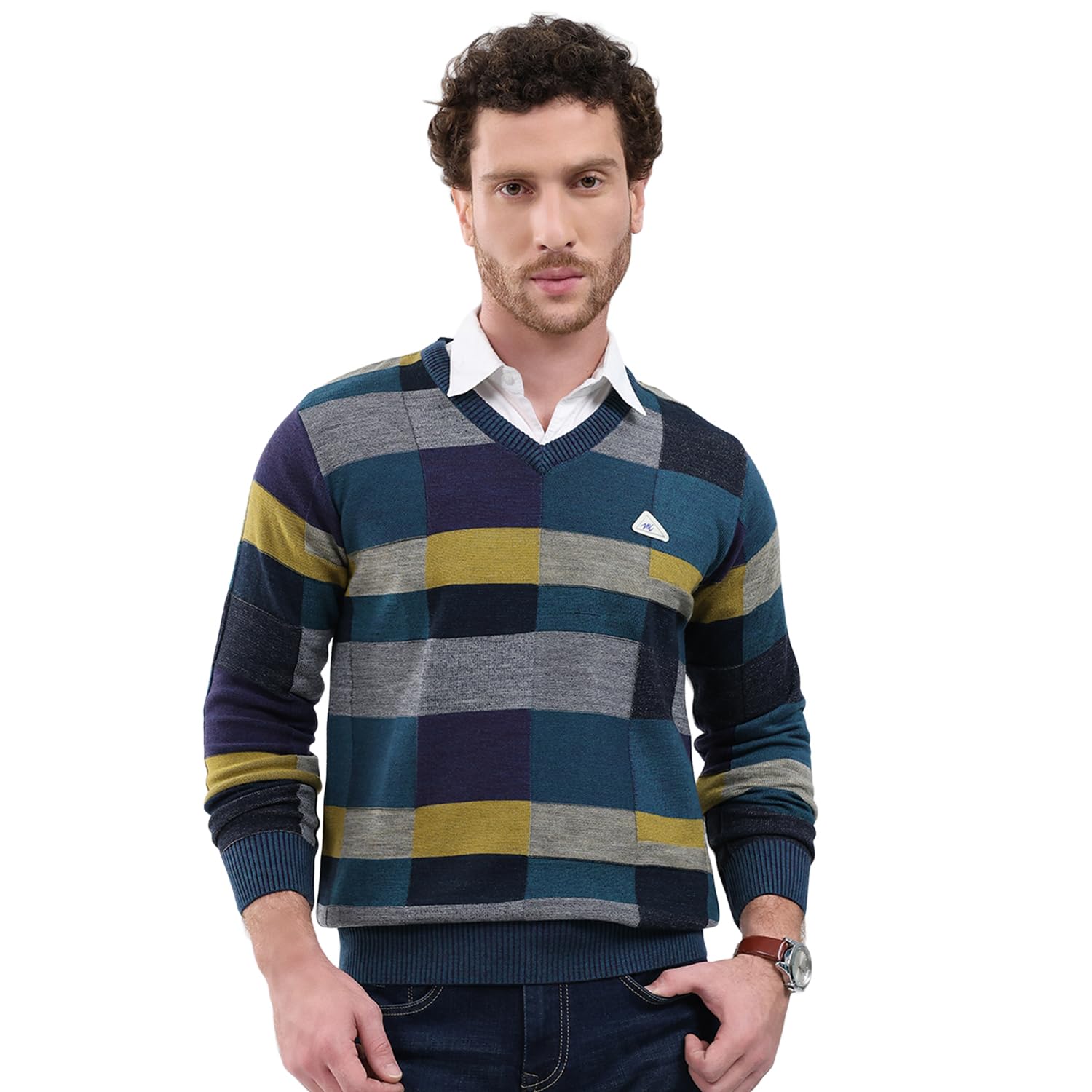 Men’s Regular Fit Printed V-Neck Full Sleeve Pullover | Trendy Graphic Design | Soft Warm Knit | Stylish Fashion Sweater for Men’s Winter Look (Pack of 1)-image-41