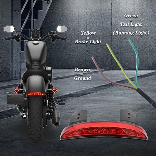 Miniatura 5 de 1 luz trasera de motocicleta con borde de guardabarros trasero cortado, luz de freno LED, luz de freno para placa de matrícula XL 883N 1200N XL1200V