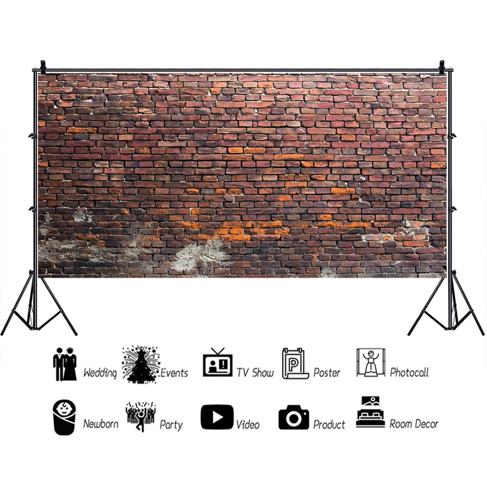 YongFoto 4x2m Vinilo Fondos Fotograficos Envejecido Sucio Ladrillo Pared Weathered Texture Fondos para Fotografia Fiesta Niños Boby Boda Adulto Retrato Personal Estudio Fotográfico Accesorios