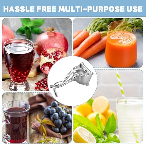 Miniatura 7 de Exprimidor de mano, exprimidor manual de aluminio, exprimidor de jugo de frutas eficiente para frutas cítricas, exprimidor de mano duradero de