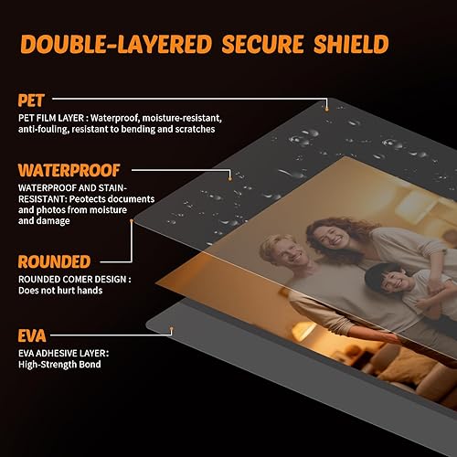 Miniatura 3 de Bolsas de laminación térmica de 9 x 11.5 pulgadas, capacidad para hojas de 8.5 x 11 pulgadas, paquete de 200 películas laminadas calientes de 5 mil,