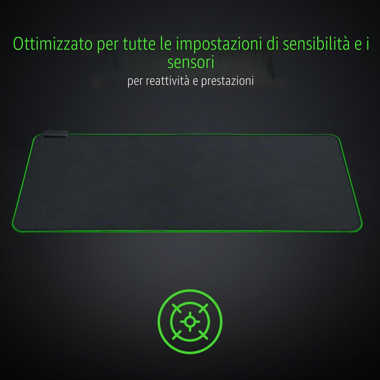 Razer Goliathus Chroma Extended - Tappetino Morbido per Mouse da Gioco con Tecnologia Chroma (Tecnologia Chroma, Rapido e preciso, Sincronizzazione senza soluzione di continuità) Nero