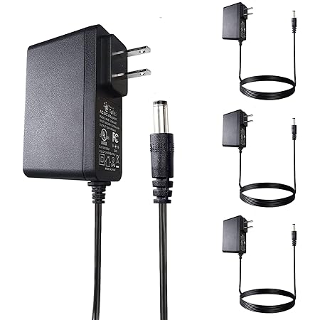 Heart of Tafiti Vertical version AC Adapter 12 Volt 2A Power Supply AC to DC 2.1mm X 5.5mm Plug 12V 2Amps UL Listed Power Supply Wall Plug Extra Long 8 Feet Cord, Household, LED Strip, 24W Max - 4Pack