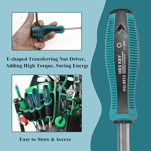 Miniatura 6 de Utoolmart Destornillador de llave de enchufe, destornillador de tuerca hexagonal de punta no magnética de 0.236 in, destornillador de tuerca