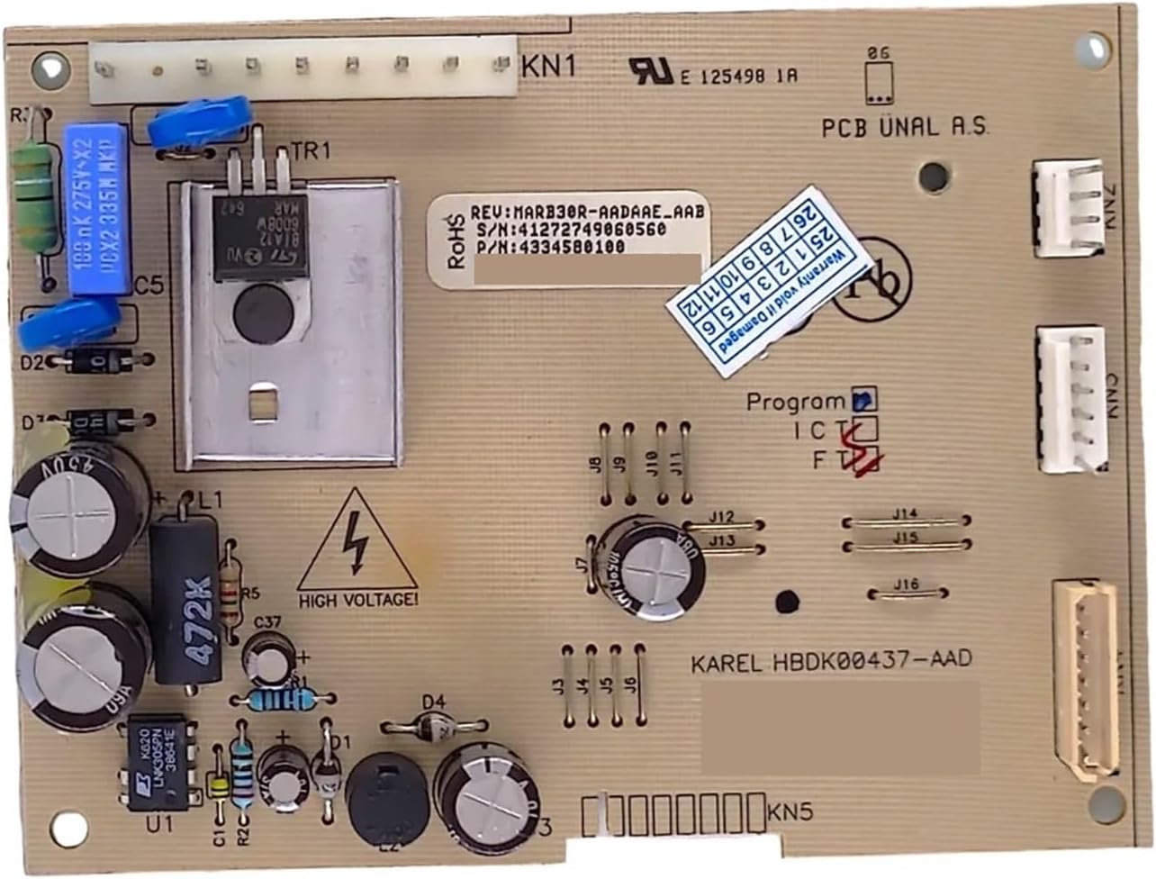 Used for Refrigerator Accessory Motherboard 4334580100 Karel HBDK00437-AAD