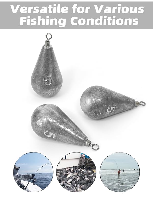 BLUEWING Casting Swivel Bell Sinkers Fishing Weights Drop Shot Dipsey Lead Saltwater, 5oz - 5pcs by BLUEWING - Image 4