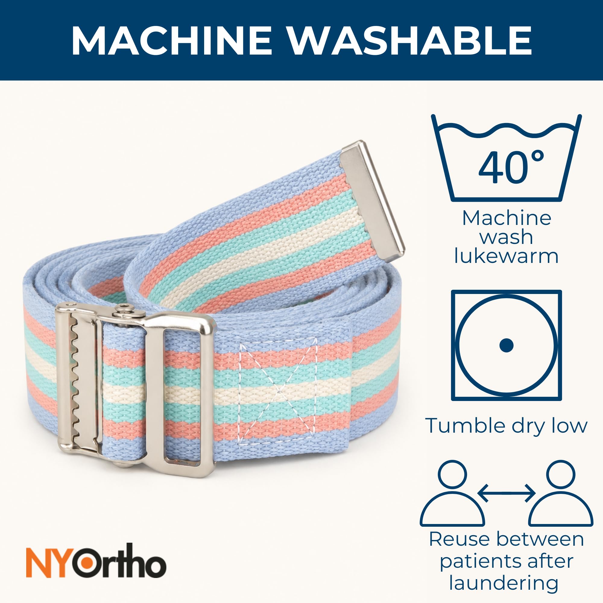 NYOrtho Metal Buckle Gait Belt - Adjustable Machine Washable Strong and Durable Material Latex Free, Natural, 60" — Amazon image 6