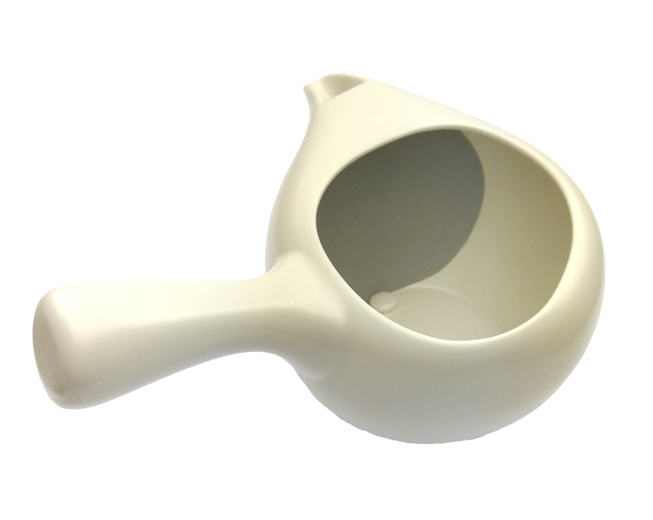 Japonaise Théière avec passoire à thé 350 ml – Kyusu ouverte en Toko Nom, mitigeur de Théière – Tea Instructor – Théière Idéal pour novices le Japon/Théière Buveurs ainsi que pour les Experts (Blanc
