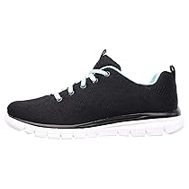 Skechers Graceful Get Connected, Sneaker Donna, Black Mesh Turquoise Trim, 38 EU